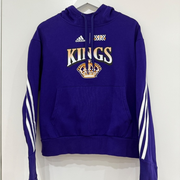 Adidas LA Kings Hockey NHL Purple Pullover Hoodie Sweatshirt Women's Small EUC - Picture 1 of 8